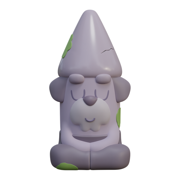 Meditation gnome garden statue from the Bluey range, an all-grey stone-look figure seated cross-legged with eyes closed
