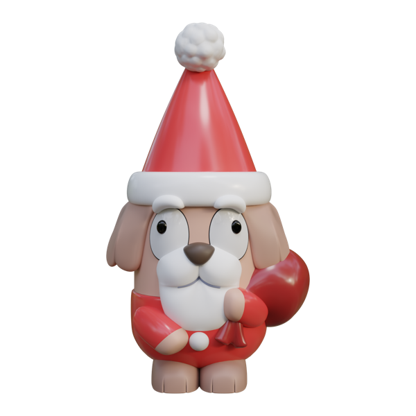 Santa Gnome garden statue from the Bluey range, with a red Santa hat with white trim, holding a red gift sack